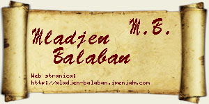 Mlađen Balaban vizit kartica